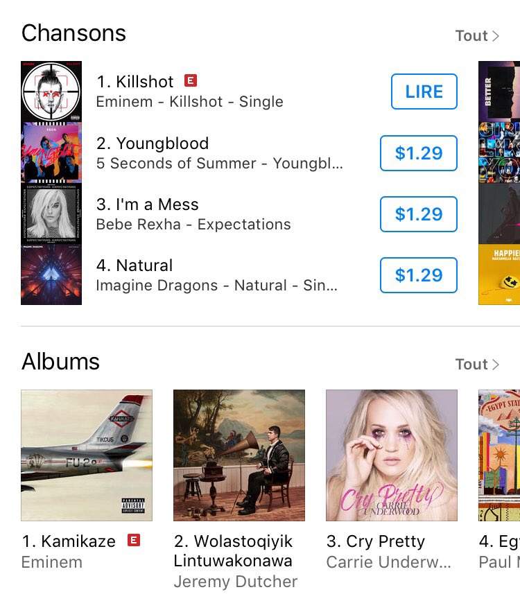 Marie_Fae3's tweet photo. When I bought it this morning, It was at 12th and now, number 1 ! π¨π¦ #killshot #eminemkillshot https://t.co/VlkRO17TTH