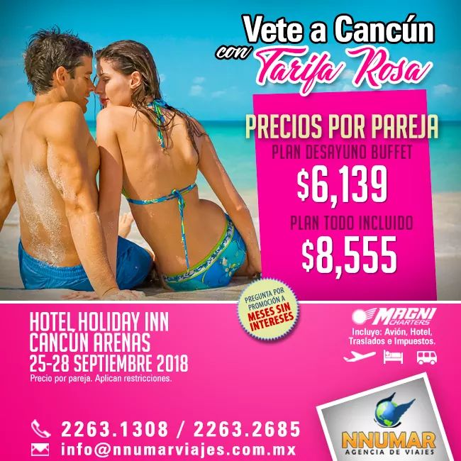 NnumarViajes's tweet photo. ¡MARTES Y MIÉRCOLES MUJERES VUELAN GRATIS! 😍✈️🙋‍♀️
Aprovecha la tarifa rosa 
Las mejores vacaciones están en #NnumarViajes
!Recuerda! somos Agencia Autorizada de Magnicharters 
Llámanos  📞 Tels: 2263 1308 / 2263 2685

#NnumarViajes #ViajarEsVivir #ViveViajando https://t.co/OstR6fCr43