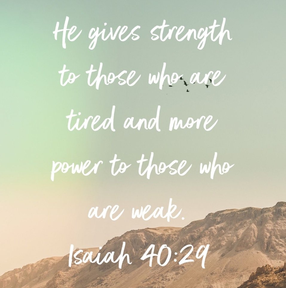 Are you tired? God will give you His strength and power. #JustAsk #pray #Godisourstrength