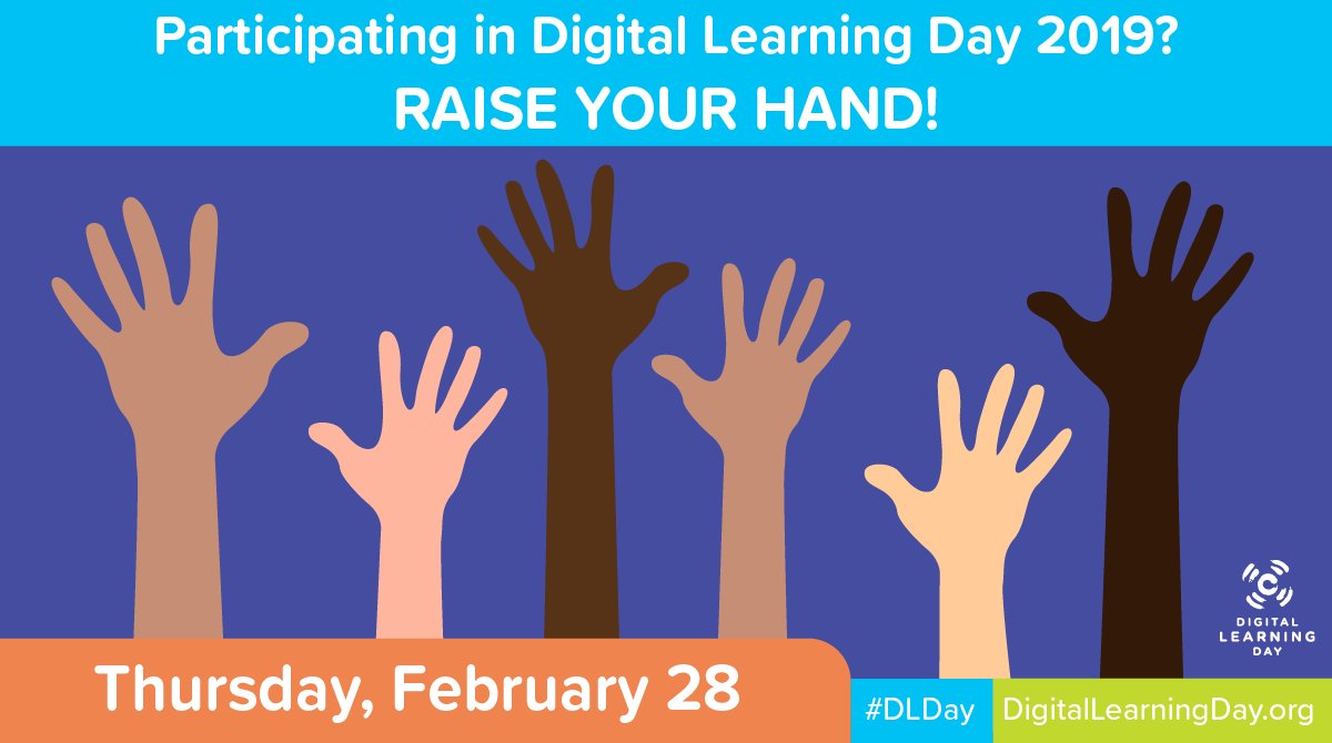 KenenaAPelfrey's tweet photo. I will be participating in Digital Learning Day 2019 on February 28! Will you? RT to raise your hand! Learn more about @OfficialDLDay at https://t.co/dk7KZ6Wv9X. #DLDay https://t.co/FUpTRJWhj4