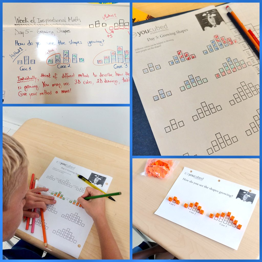 mszaimi's tweet photo. Day 5 of #InspirationalMathWeek had students #thinking of different ways to describe a #pattern using visuals, #manipulatives and tables 📊 #math #differentiation @youcubed @joboaler @tdsb @TDSBmath411 @Jjktoronto https://t.co/TTCNJ1YXT4