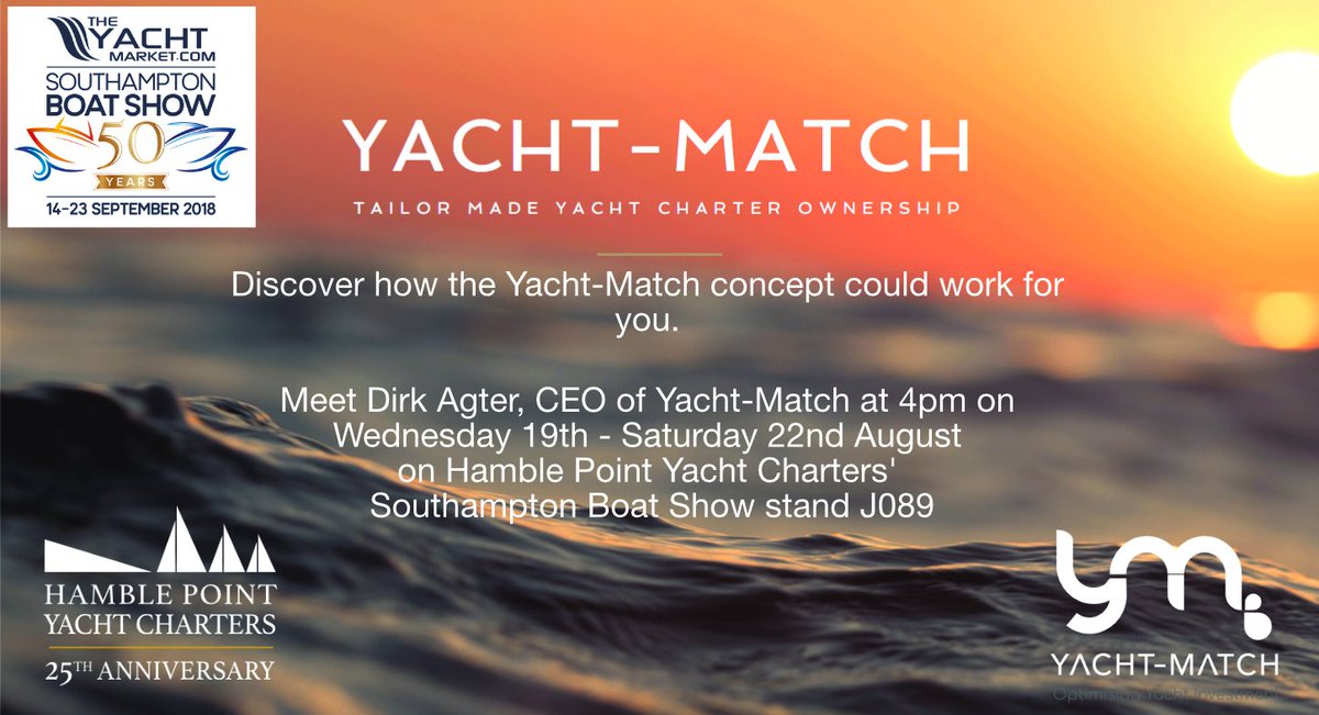 HPYC's tweet photo. Join us on stand J089 from 4pm today to hear from Dirk, founder of @YachtMatch, as he explains how owning a charter yacht can be a great investment #TYMSBS18 #Justaddwater #askdirk @djagter @SotonBoatShow https://t.co/aJXpL7Pd6H