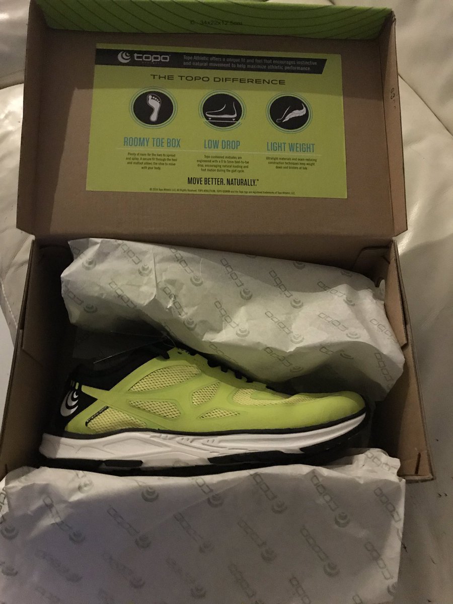 trendyMatt's tweet photo. Looking forward to trying out these @topoathletic shoes later today. Highly recommended by @britishbulldog #topo https://t.co/vALui9iDHE