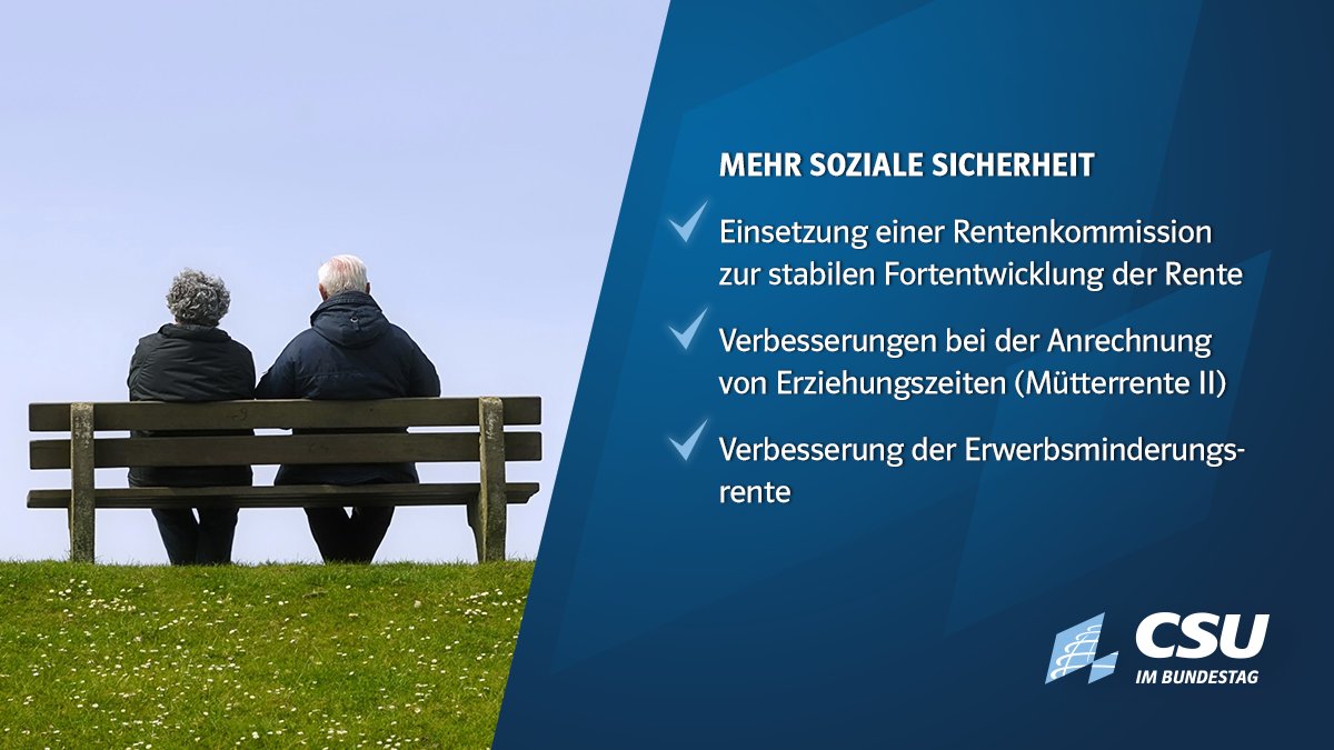 Die <a href="/csu_bt/">CSU im Bundestag</a> ist Taktgeber bei der sozialen Sicherheit. #CSUliefert