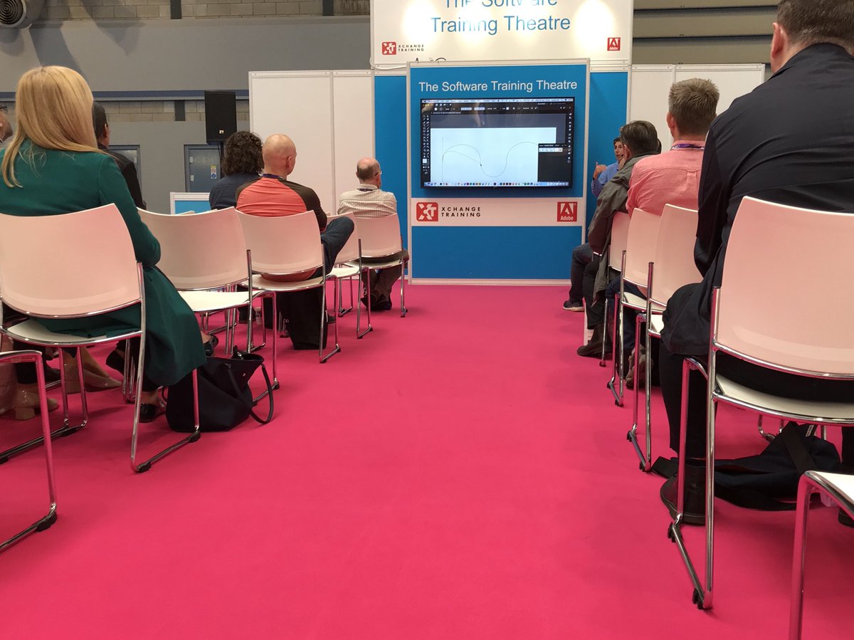 Telford_Repro's tweet photo. Catching a quick seminar on #Illustrator with #SusannahHall at @theprintshow 💡 #SoftwareTraining #GraphicsTutorial #IKnowTheAnswer @XChangeTraining https://t.co/BTo1IBUqg4