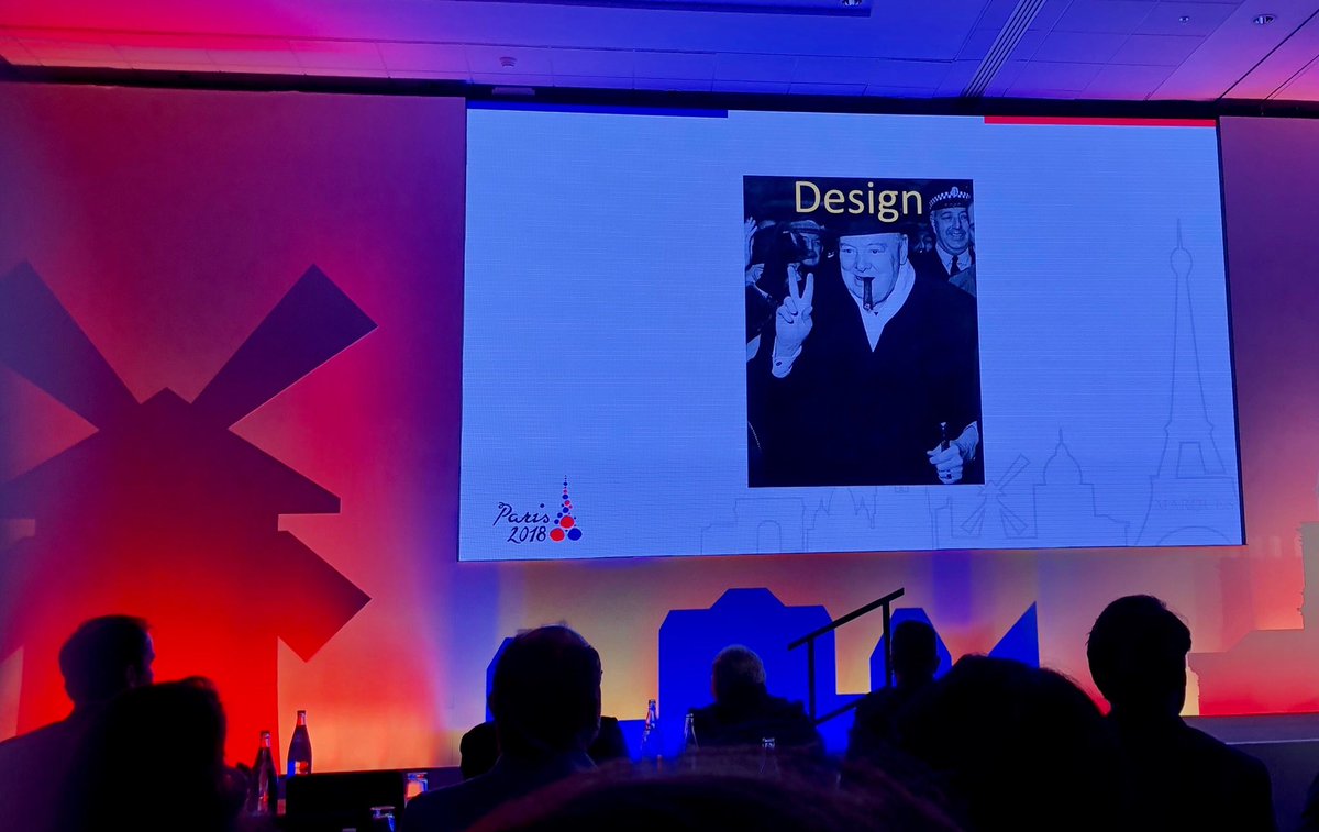 NinaMikander's tweet photo. Great design session #MARQUES18 today. Aurel Aebi from #atelieroi about designing products: ”Form follows emotion”, interesting view 👍😃 #castrenipr https://t.co/wSCRKLkmMM