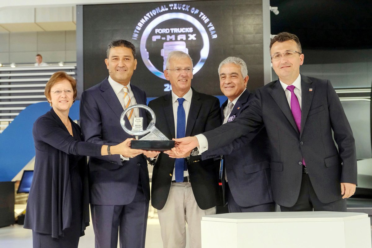 Huge congratulations to our partners <a href="/fordotosan/">Ford Otosan</a> on their terrific victory for the Ford F-MAX Truck which was announced just now as the 2019 Truck of the Year at the #iaa18 CV Show in Hannover. Well done to the whole of the @Fordturkiye team. #FMAX #FordTrucks