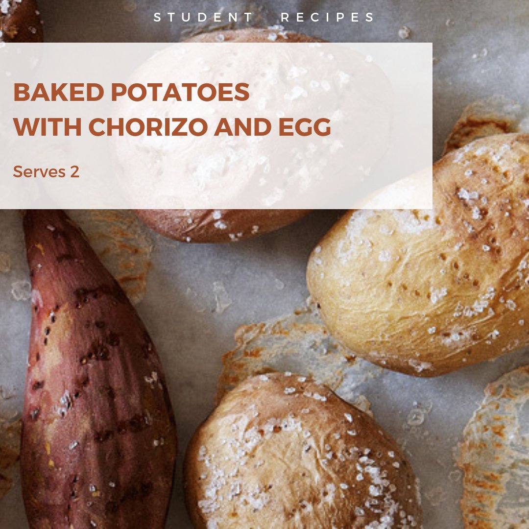 A filling dish that is easy to make... Baked potatoes stuffed with onions, pepper and chorizo topped with an egg 🥔🌶️🍳😋

Read the #recipe on our blog at door2doorstudentstorage.com/blogs/news

#StudentRecipe #StudentLife #University #D2DStudentStorage #StudentStorage #Uni #BakedPotatoes