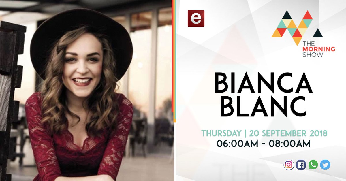 MorningShowSA's tweet photo. Bianca Blanc will be performing right here on the #MorningShowSA stage TOMORROW morning. SET your alarms NOW! It’ll be a performance you cannot miss, so make sure you tune into etv 6AM - 8AM! 🗣☀️📺
#WhatsYourBreakfast https://t.co/NCd838IfVN