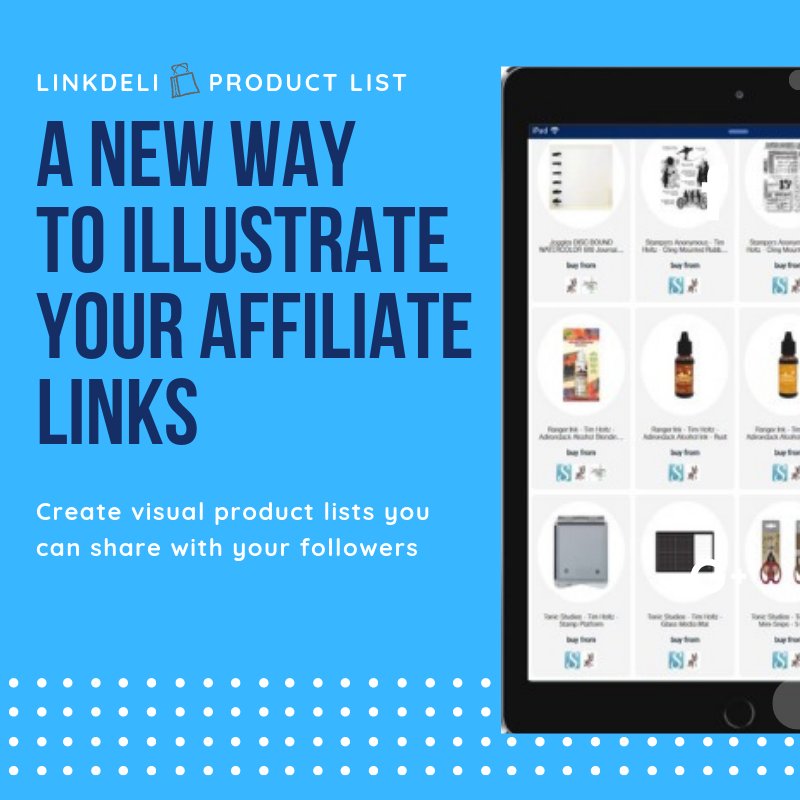 LinkDelicom's tweet photo. Linkdeli product list | A new way to illustrate your affiliate links

Create visual product lists you can share with your followers.

Start your free trial now: https://t.co/bLziPRPMur

#linkdeli #affiliatemarketing #affiliatelinks #productlists #visuallists #makemoneyonline https://t.co/FvOQYfMFN5