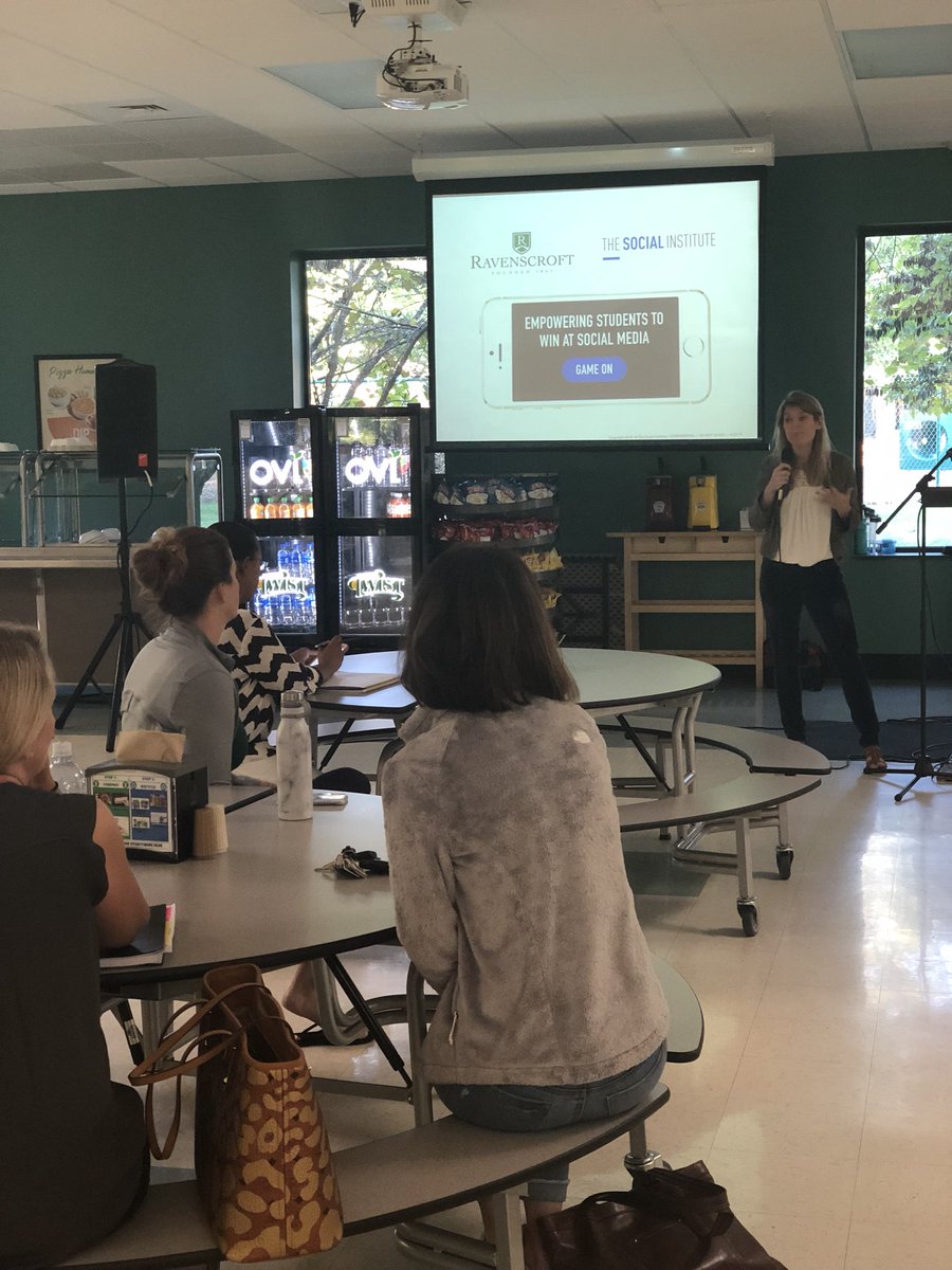 SWLoyola's tweet photo. @TheSocialInst on campus @RavenscroftNC today empowering students and parents to win at the game of social. https://t.co/GtWiez8UK0