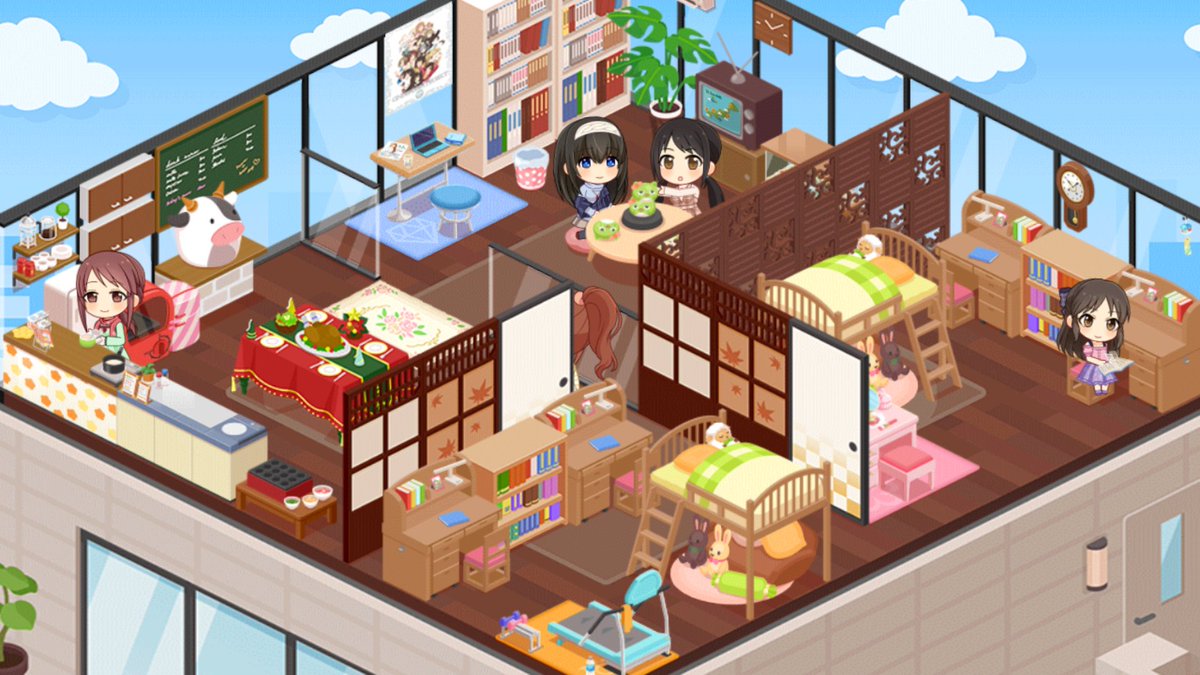 あたおかか Pa Twitter 久々にこのルーム見たわ ソフトクリームの機械導入しました んま アップルパイやらプリン オムライス たこ焼き お料理が増えて嬉しいです みんなでお料理面白いですねw デレステ デレステルーム 五十嵐響子 橘ありす 鷺沢文香 三船