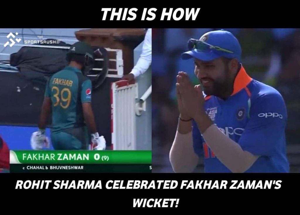 The_SportsRush's tweet photo. India get rid of the dangerous Fakhar Zaman and Rohit reacts brilliantly.
#INDvPAK #AsiaCup https://t.co/yUBW51P8Ag