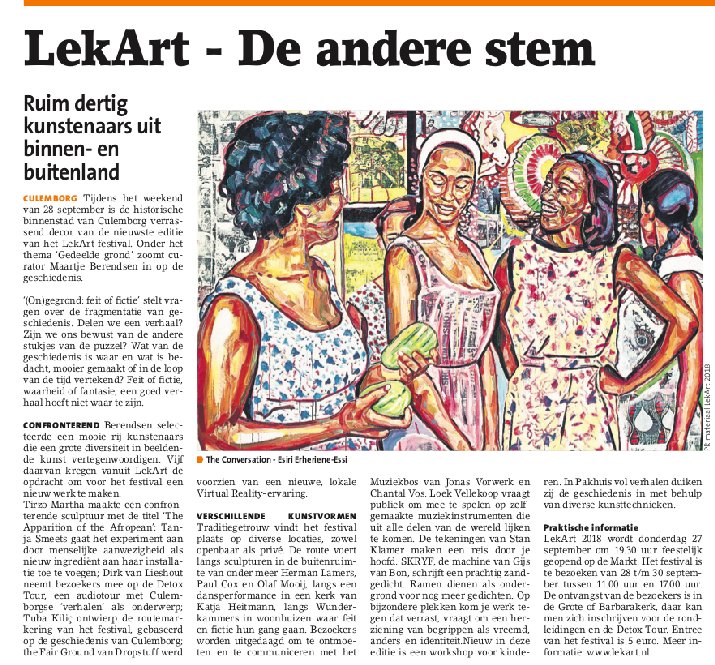 LekArtculemborg's tweet photo. Fijn artikel deze week in de @CulemborgseCrnt over #lekart18. Klik hier voor de plattegrond van het festival en kom tussen 28 en 30 september naar #Culemborg. https://t.co/mCrq3RoZz2 | Ontvangst vanaf 11.00 uur bij de Grote of Barbarakerk. https://t.co/kWgTfKVOxO