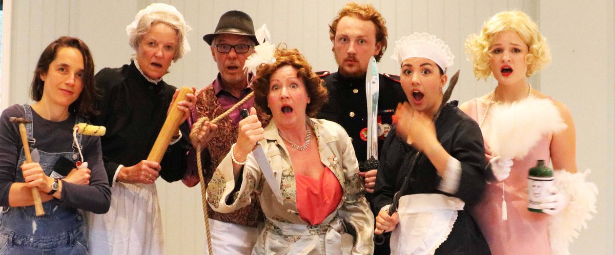 KatsKingsbridge's tweet photo. Murder in Play opens tonight ! Tickets still available from KIC 01548 853195 or just turn up this evening and tickets will be available on the door. #amdram #devontheatre https://t.co/OonsNVrd8P