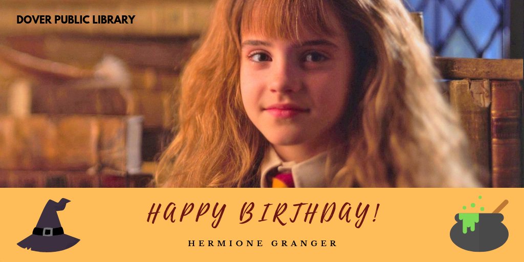 dover_library's tweet photo. Happy birthday to our very dear Hermione Granger! Comment to tell us what your favorite Hermione moment/quote is! #harrypotter #hermione #potterhead #birthday #wizarding #hogwarts #whenindoubtgotothelibrary #studylikegranger https://t.co/o5GoI4JfPq