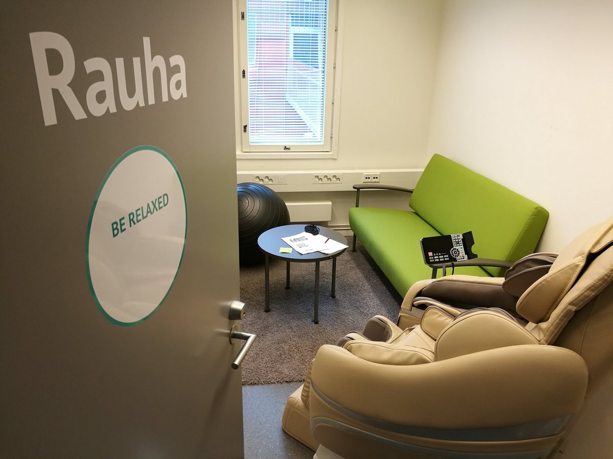 MikaSuutari's tweet photo. Rauha - The Place to Be Relaxed! #newworkspaces @TurunAMK #ExcellenceinAction https://t.co/mvAt02fQQS