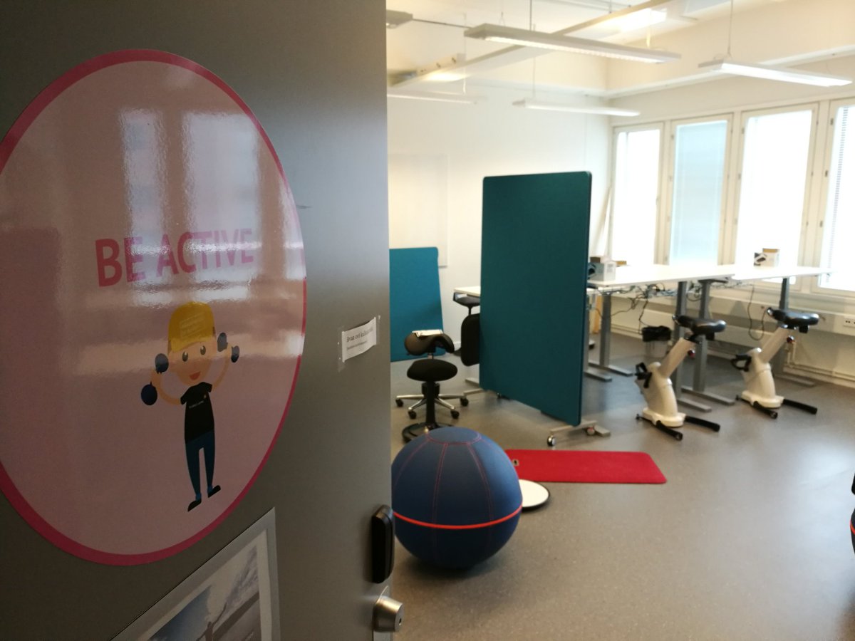 MikaSuutari's tweet photo. The Place to Be Active. #newworkspaces @TurunAMK #ExcellenceinAction https://t.co/r1uQCL6v7k