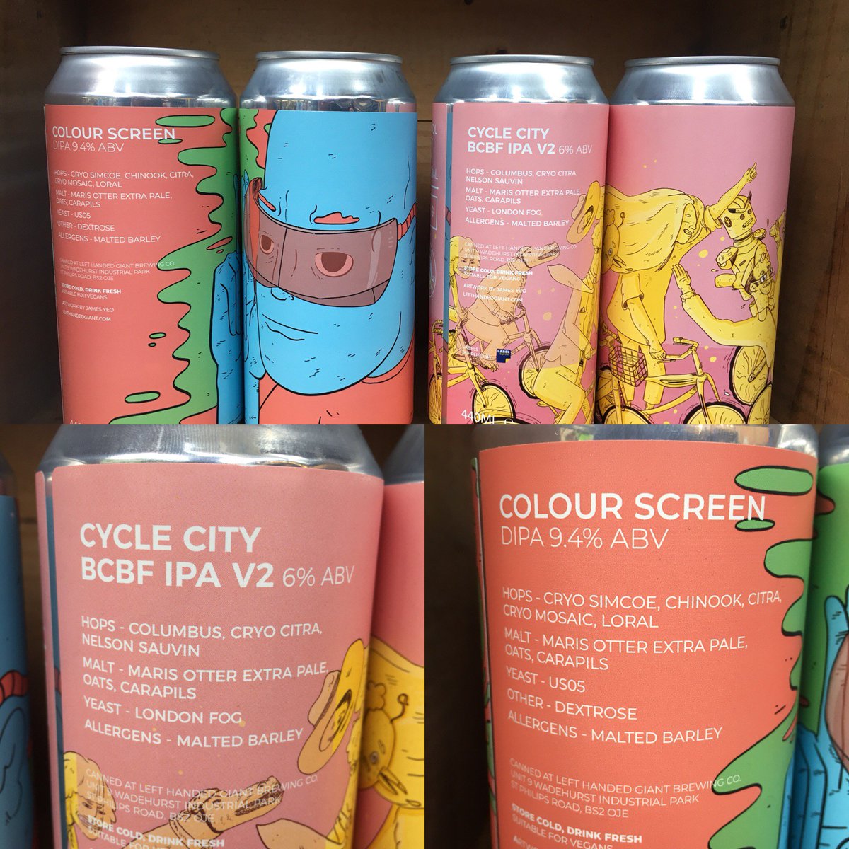 Utobeer's tweet image. Check out these gorgeous hop bombs from @LHGBrewingco! We&apos;ve got Colour Screen DIPA &amp;amp; Cycle City IPA in stock now! #Utobeer #LeftHandedGiantBrewingCo