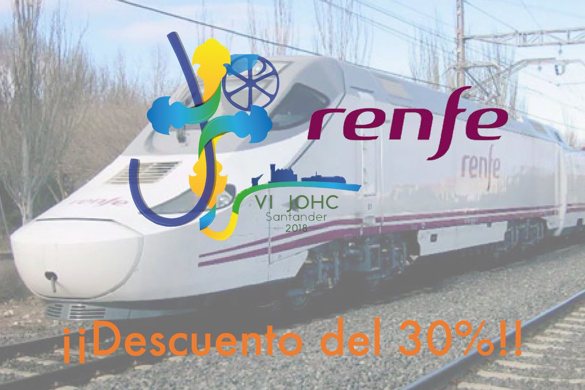 ¿Estas organizando el viajes a <a href="/JOHCSantander/">JOHC Santander 2018</a>? Te informamos que puedes beneficiarte de un descuento del 30% si vienes con <a href="/Renfe/">Renfe</a> 🚆 👏🏼👏🏼👏🏼👏🏼 #GanasdeJOHC