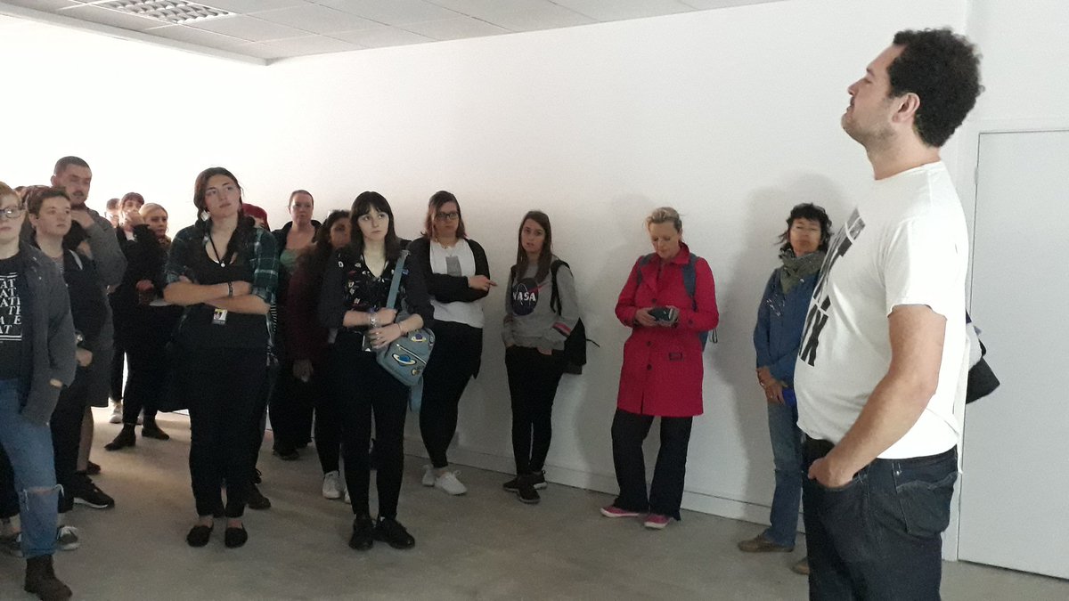 NUAfineart's tweet image. Our year 1 Fine Art trip to Yarmouth today  started with a visit to @orig_proj to meet Kaavous Clayton who talked about the current installation including work by #cerithwynevans and other events including @yarmonics  festival. #originalprojects #greatyarmouth #fineart #wearenua