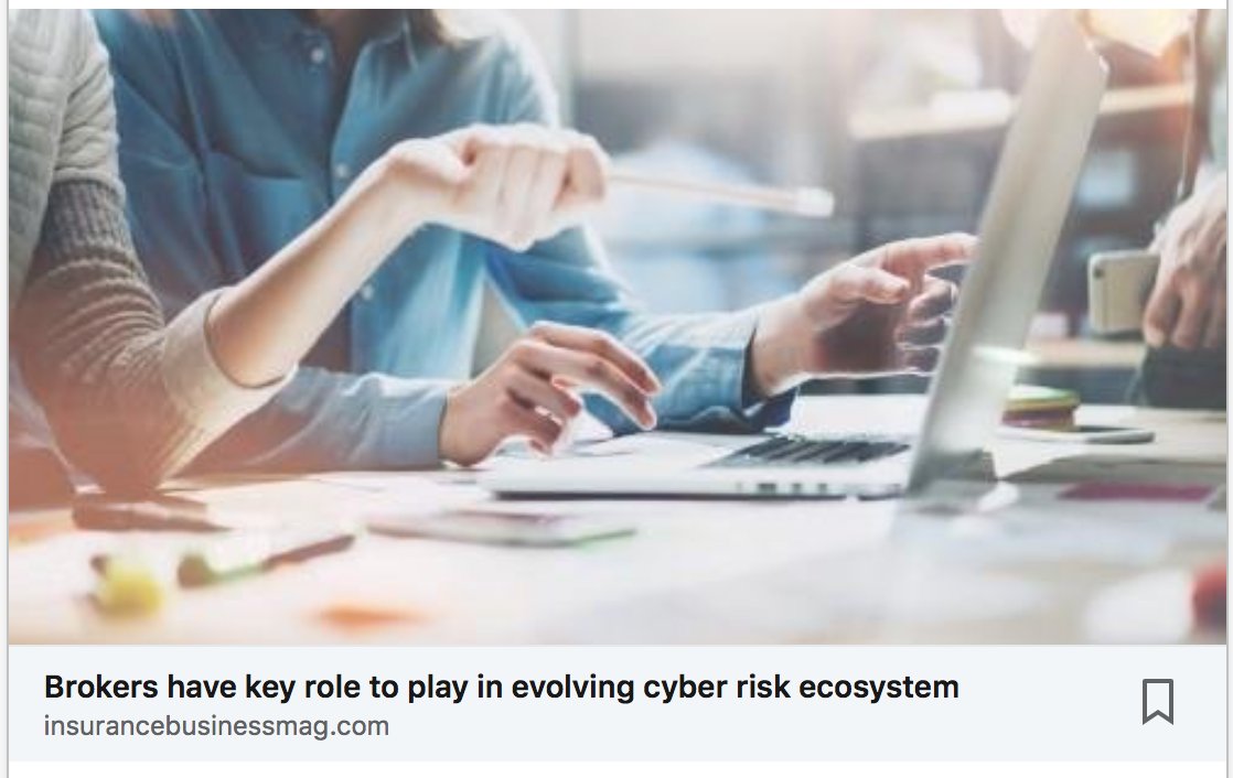 Brokers have key role to play in evolving cyber risk ecosystem
lnkd.in/d4XB8VR