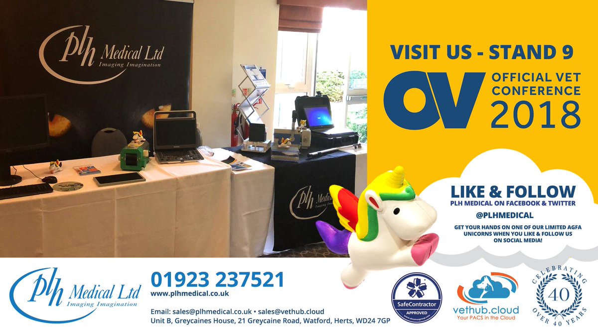 GemmaWilsonPLH's tweet photo. Head over to Stand 9 for the latest on AGFA, Poskom and HiRay solutions. Don't miss your chance to collect your very own @AgfaHealthCare Unicorn squishy too! #OVConf18 @Official_Vet 🦄 https://t.co/rM2rhLTtCb