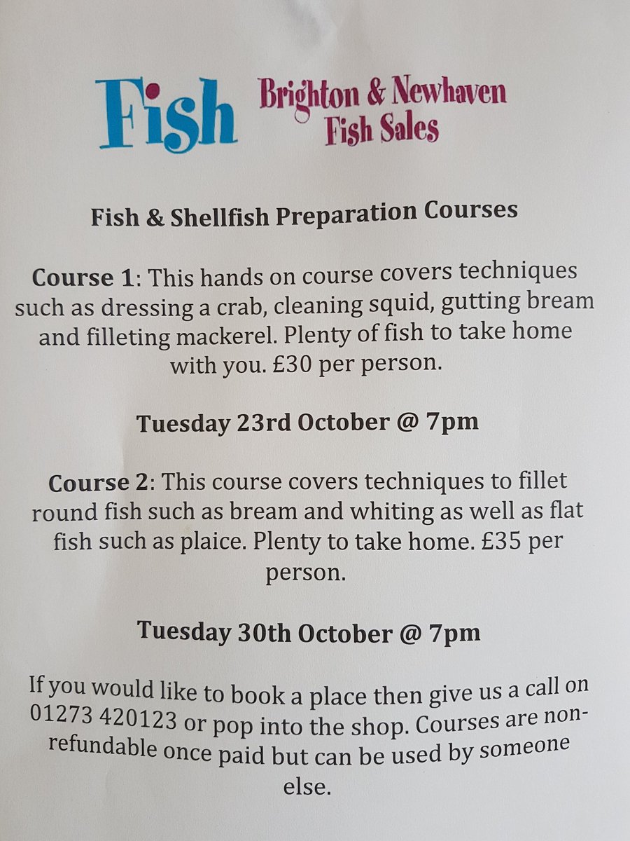BNfishsales's tweet photo. 3 spaces left on each course!
#brighton #hove #shoreham #fishprep #fishmongers https://t.co/V6P2WjASHR