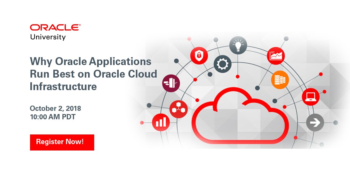 Oracle_Edu's tweet image. Curious to find out why #OracleApplications run best on #OracleCloud Infrastructure? Join Kash Iftikhar, Vice President Product and Strategy Oracle Cloud Infrastructure, in this live webinar on October 2. Save your place 🔀@OracleIaaS ora.cl/1ya58