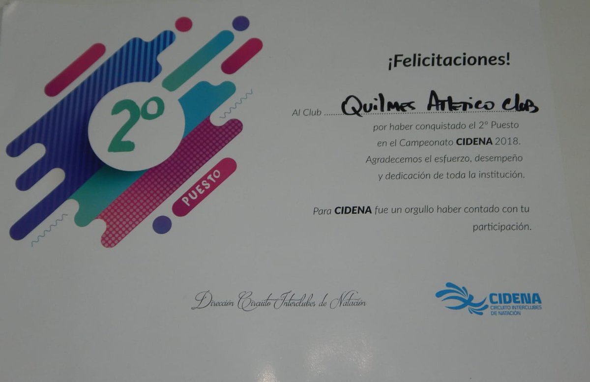 qacoficial's tweet photo. NATACIÓN: Nuestro plantel obtuvo el subcampeonato en la Liga CiDeNa. ¡Felicitaciones! https://t.co/iNz5sTg4ue