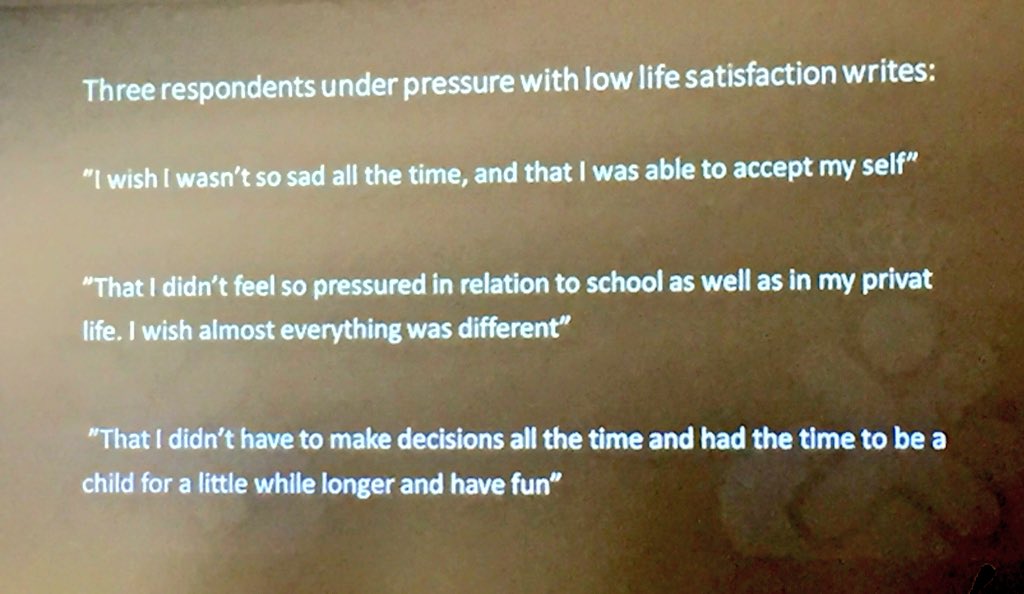 a_bertilsdotter's tweet photo. Special advisor Julie Riishøj from @boerneraadet (DK) present their study on youth under pressure.
This is a huge group at risk of mental health issues #ENOC18 #childrensrights https://t.co/3tf3qA6L81