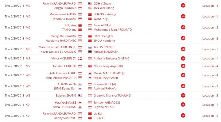 BadmintonTalk's tweet photo. LINE UP DAN PREDIKSI JADWAL PERTANDINGAN #ChinaOpenSuper1000 !!!
🔥🔥🔥🔥🔥🔥🔥

LIVE AT MNC TV

RT+LIKES!!!!! https://t.co/qK29RmO43d