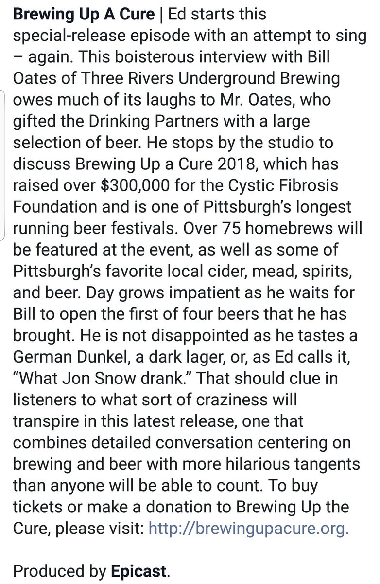 RT Partnerspod: Special Episode | brewingupacure | Featuring Bill Oates of TRUB | #Pittsburgh #podcasts #Podsincolor 

#iTunes | tinyurl.com/hom3t9d
#Spotify | tinyurl.com/y7kcolnx
#Android | tinyurl.com/yd64pywq