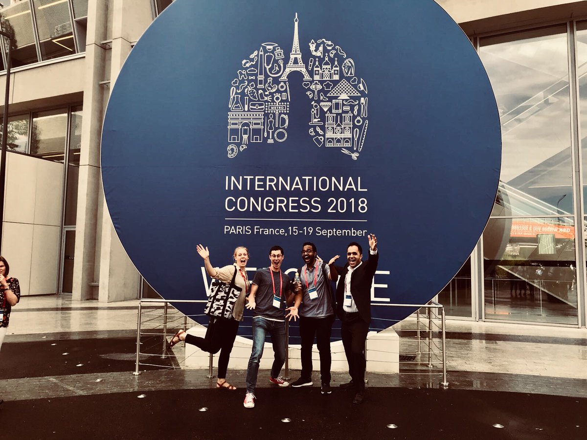 sarah_diver's tweet photo. Great #ERSCongress #ERS2018 in #Paris with this bunch from @LeicesterBRC - see you all in #Madrid (and back at work tomorrow) https://t.co/Hx7tt4IY3k