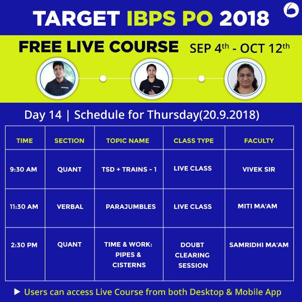 Oliveboard's tweet photo. IBPS PO 2018 | Day 14: Tomorrow's(Thursday) Live Course Schedule. Click here to Start Learning for FREE: https://t.co/Fv43m2CdBc

#LearnWithOliveboard
#LiveCourse #IBPSPO #IBPSPO2018 #Oliveboard #Schedule https://t.co/X3HWfmH1WV