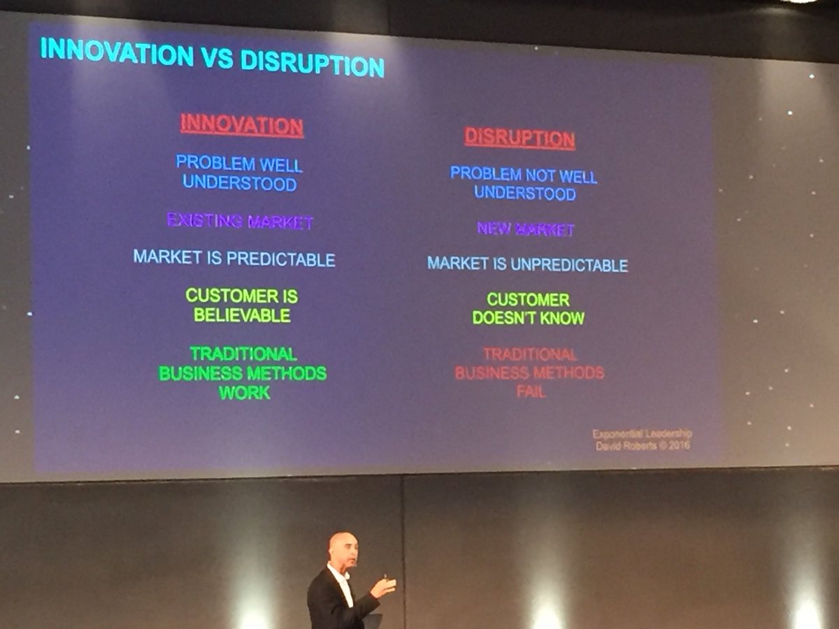 Sarah_Zelt's tweet photo. Innovation is not equal to disruption! Like this overview of David Roberts presented at #thinkx2018 #exponentialthinking https://t.co/8RT1TmI8P7