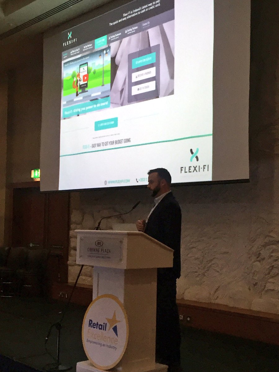 RetailExIreland's tweet photo. Fantastic to have PJ Byrne @FlexiFi_IRL at our eCommerce Conference highlighting their excellent supports available to retailers #eCommConf https://t.co/Mos2ahXju4
