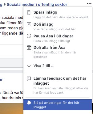 DigifixSE's tweet image. Du vet väl att du aldrig behöver skriva "Följer" på Facebook-inlägg som du vill hålla koll på? 

Använd Följ-funktionen istället. Du hittar den genom att klicka på de tre små prickarna vid inlägget: