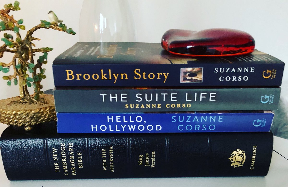 suzannecorso's tweet photo. All mine. Minus the Bible. But love this and thank you @robincofer @quincydjones @owntv @netflix #pasttrilogy #believeinyourself #loveyourself #brightfuture #moneytreez @msdivaprim  #newtrilogy2019 @simonandschuster @gallerybooks @trustgodbro 📚🎬🔏 https://t.co/7rTG7f7Bgu