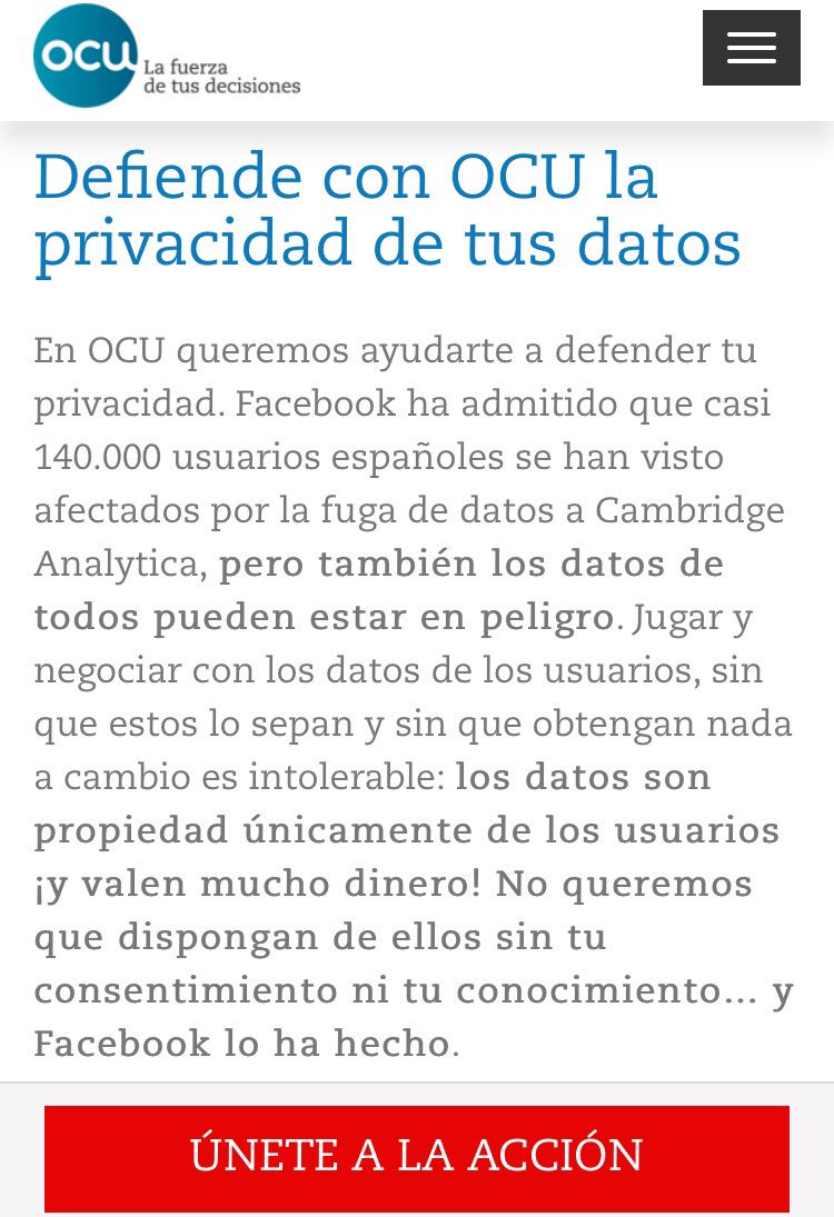 filocavsofia's tweet photo. Tuit #lcodina 🐤 RT SaraSuarezG: La OCU lanza "Mis datos son míos" en respuesta al escándalo #CambridgeAnalytica. Precisamente el 5 oct hablaré en la XIX Semana de Ética y Filosofía Política de la #AEEFP sobre los problemas de comprender los datos per… https://t.co/XjAnkd4UNB