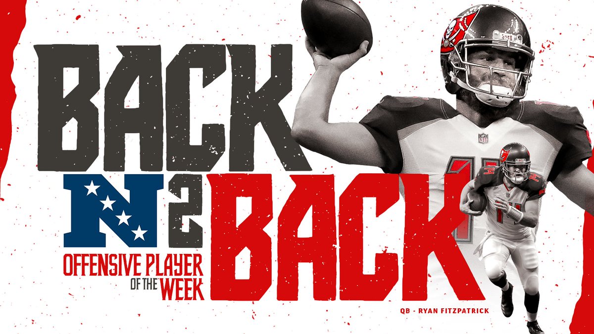Buccaneers's tweet image. #FitzMagic is the first ever player in franchise history to win NFC Player of the Week in consecutive weeks.

📰 » bccn.rs/RA9IqY

#GoBucs