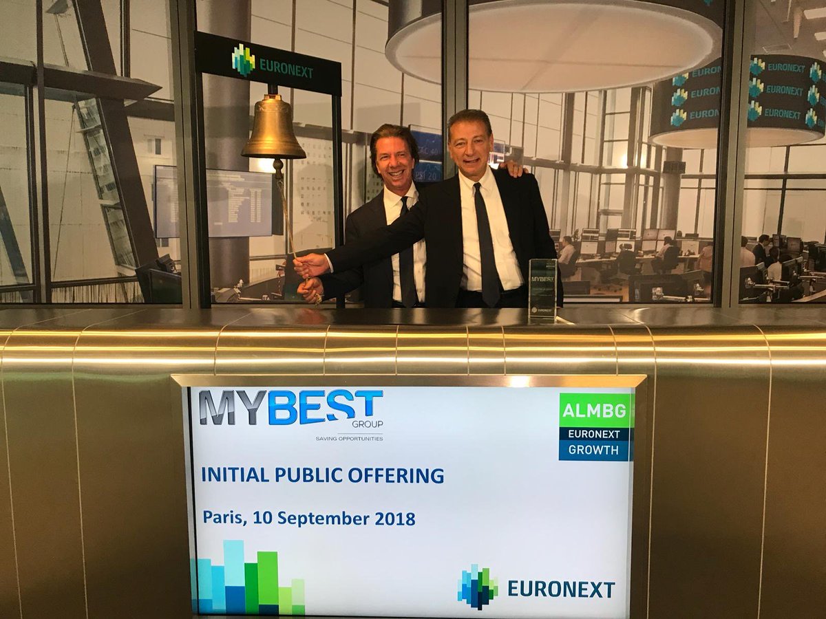 Di <a href="/danielevigano/">Daniele Viganò</a> e Fabio Regolo, fondatori di <a href="/MyBest_it/">MyBest.it</a>, avevamo raccontato tempo fa, annunciando la futura quotazione della loro società. Eccoli pochi giorni fa a @euronext_fr mentre suonano la campanella. La loro storia: italianiovunque.com/2017/05/mybest/ #business #Borsa #eccellenza