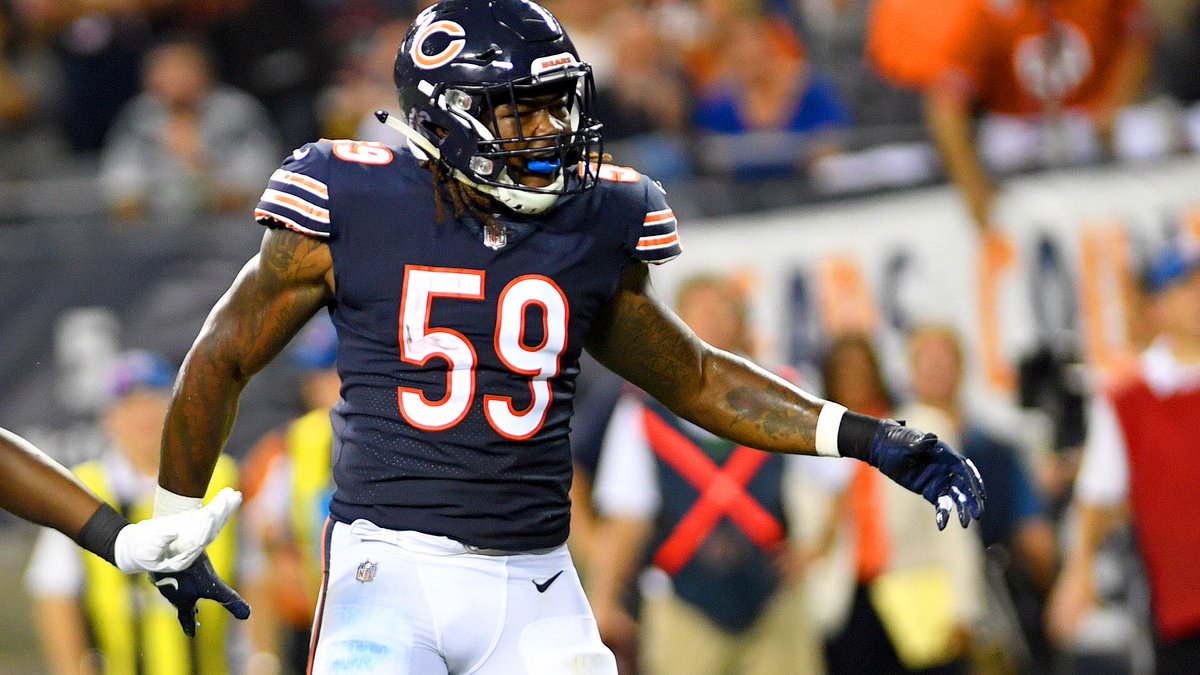ChicagoBears's tweet image. ☑️ Team-high eight tackles
☑️ Two sacks
☑️ One tackle-for-loss
☑️ Two QB hits
☑️ One forced fumble
☑️ One NFC DPOW

📰: chgobrs.com/2OCDlbh