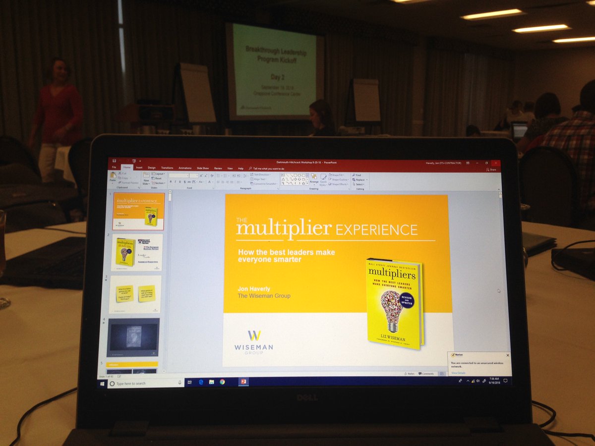 Getting ready to share #Multipliers ideas with leaders at Dartmouth-Hitchcock Medical Center's Breakthrough Leadership Program! #leadership