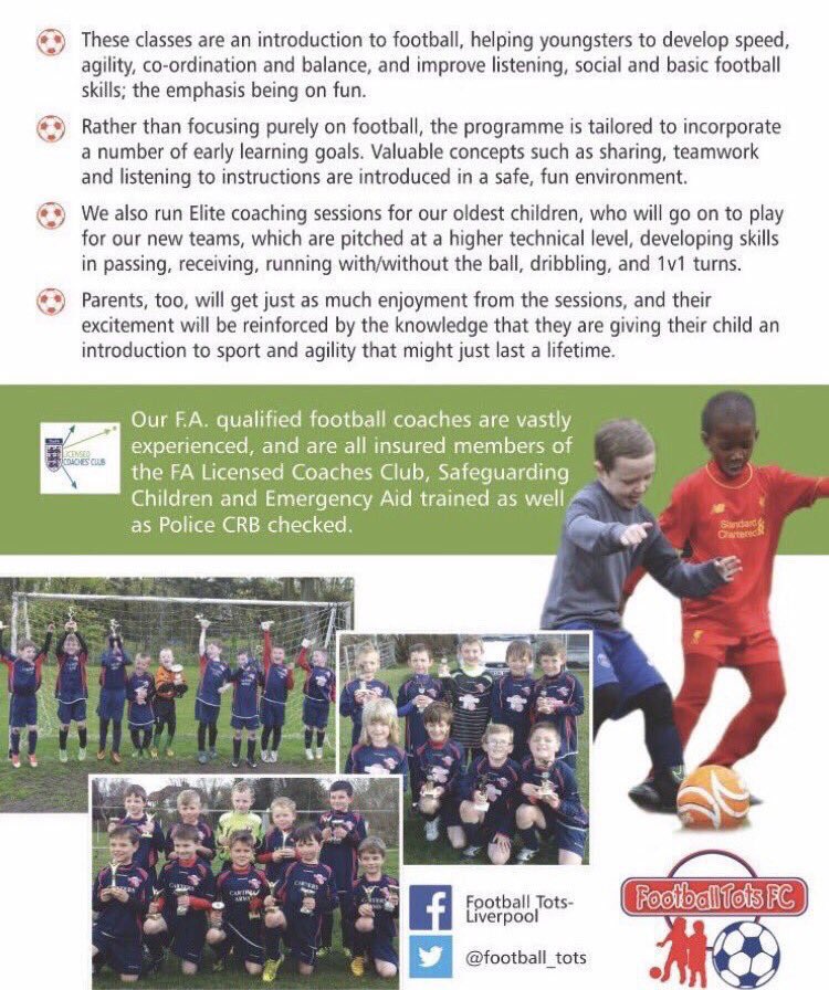FOOTBALL TOTS LPOOL on Twitter "⚽️ Top Coaching for Boys and Girls ⚽