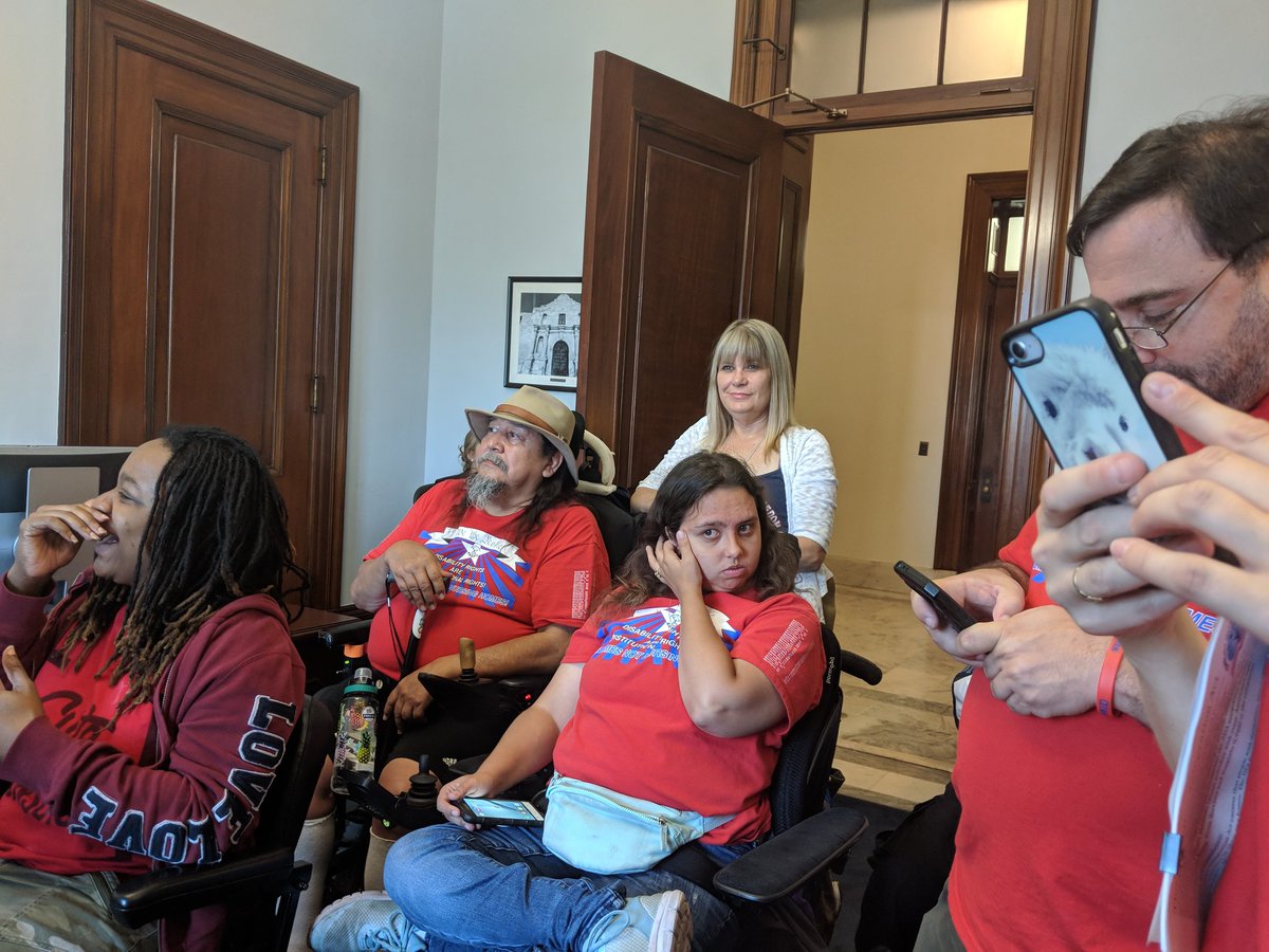NationalADAPT's tweet photo. We are patiently waiting for Senator Ted Cruz staff to come out and talk with us about the importance of the Disability Integration Act (S.910)!
We know your opponent supports our Right to Freedom - so why don't you, Cruz!#ADAPTandRESIST #FreeOurPeople #DIANOW #DIATODAY #OurHomes https://t.co/pIT8OtshuB