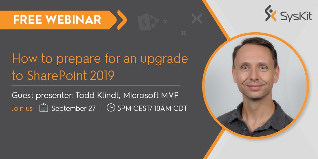 SPDocKit's tweet photo. #SharePoint2019 is right around the corner. There are so many things to do before it gets here, it’s like bringing home a newborn. Are you ready? Register and save your spot https://t.co/ckofLgVq6q #SharePoint #SPDocKit @ToddKlindt https://t.co/9Fs4r9Hgap