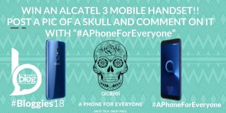 BlogAwardsIE's tweet photo. WIN AN @alcatelmobileIR ALCATEL 3 MOBILE HANDSET!
Celebrate 'Day of the Dead' with #Bloggies18!!
TO ENTER DRAW SIMPLY POST ANY ‘SKULL’ PIC HERE AND COMMENT ON IT WITH: '#APhoneForEveryone' !! “Todos somos calaveras” (We are all skulls) - José Guadalupe Posada (Draw Mon 24/09/'18) https://t.co/DuyVyZYX1Z