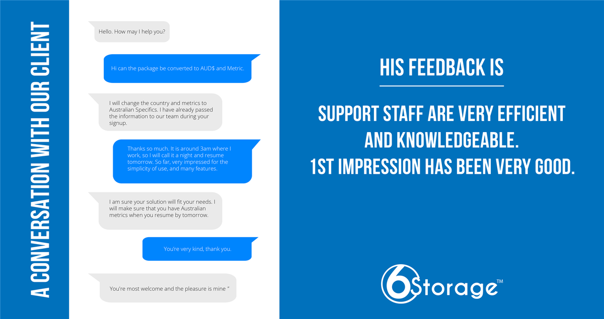 6storage's tweet photo. #6Storage believes that "Excellent customer service is the number one job in any company! It is the personality of the company and the reason customers come back. Without customers there is no company"🙂
#SelfStorageAssociation
#selfstorage
#selfstorageuk
#SSAA2018 https://t.co/1GDhyRoSXZ