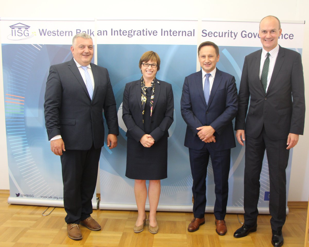 WBIISG's tweet photo. Ms Catherine de Bolle, Executive Director of @Europol, and Mr Brian Donald, head of the Executive Director’s cabinet met with the @WBIISG Chair Mr Rajko Kozmelj and Mr Thomas Herko, Head of #PCCSEE Secretariat, at the premises of #DCAF Ljubljana.
🖱️https://t.co/bUTt2hv1h6 https://t.co/Hmx4AcNXAF